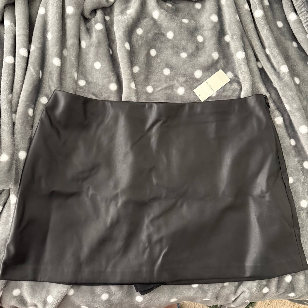A&F Black Faux Leather Mini skort NWT